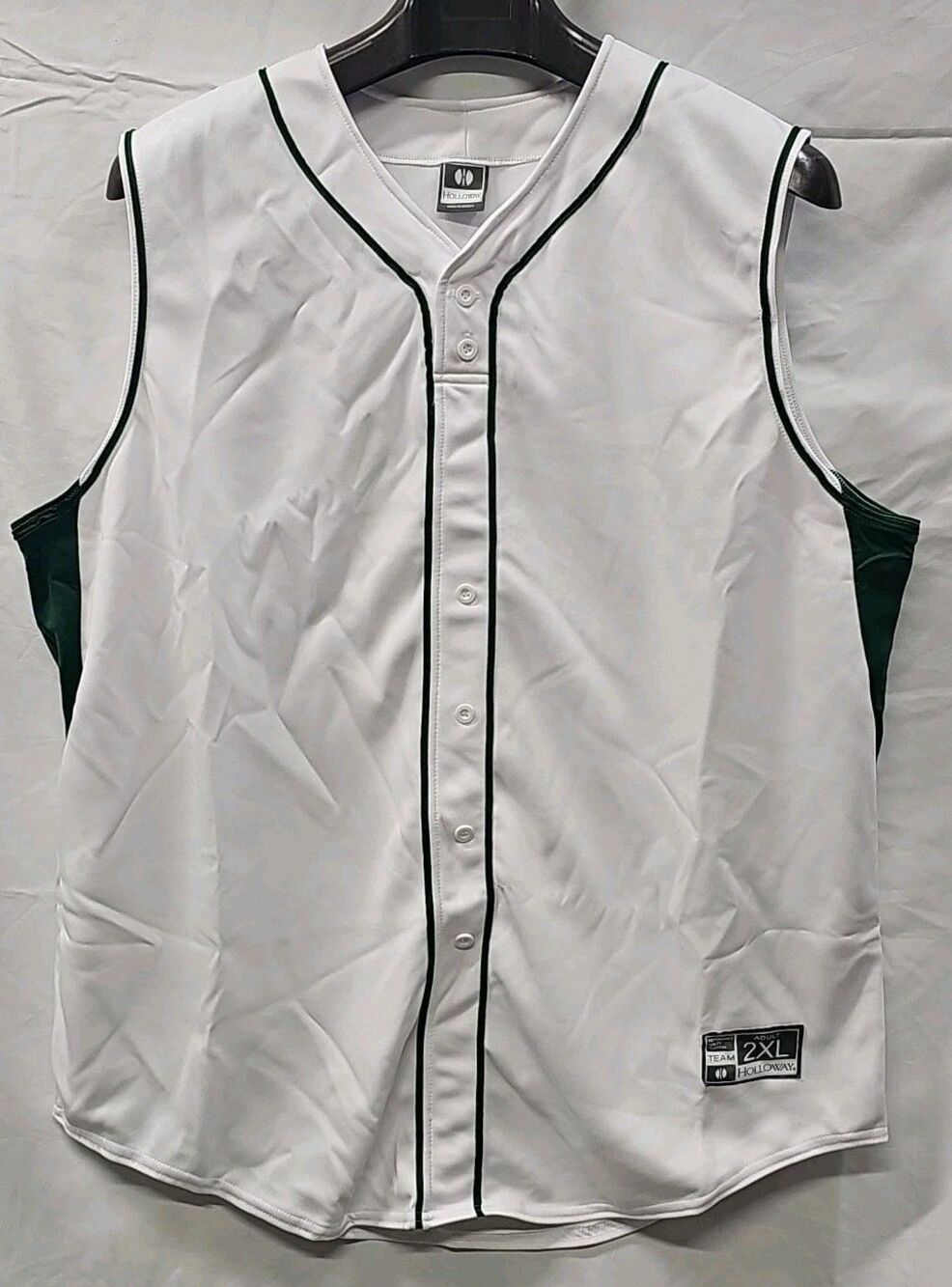 3XL Holloway White/Green Shirt Baseball jersey Blank.